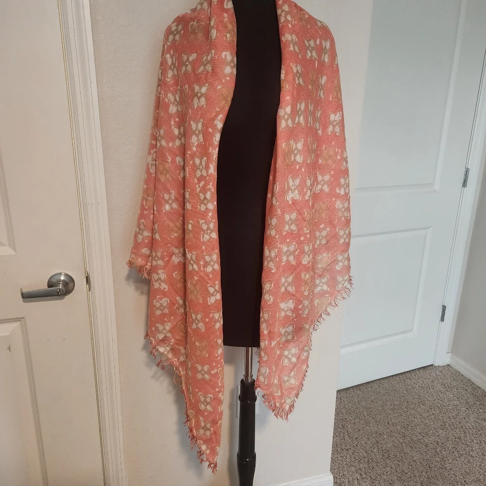 Floral Coral Wrap Scarf Bundle